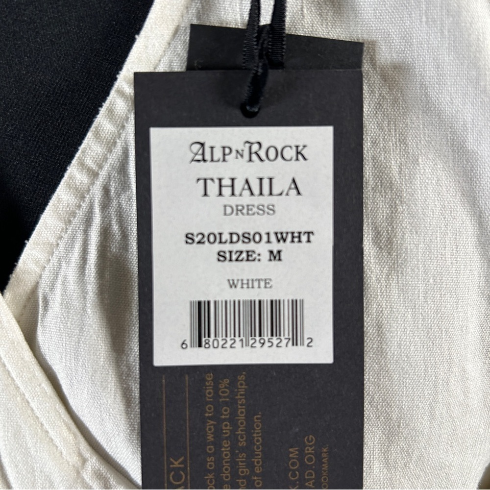 NWT Alp N Rock Thalia Wrap Linen Blend Dress White Size M - Picture 10 of 12